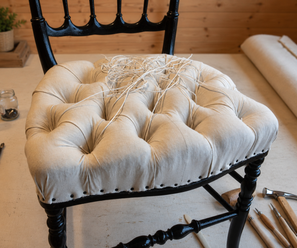 chaise capitonnée